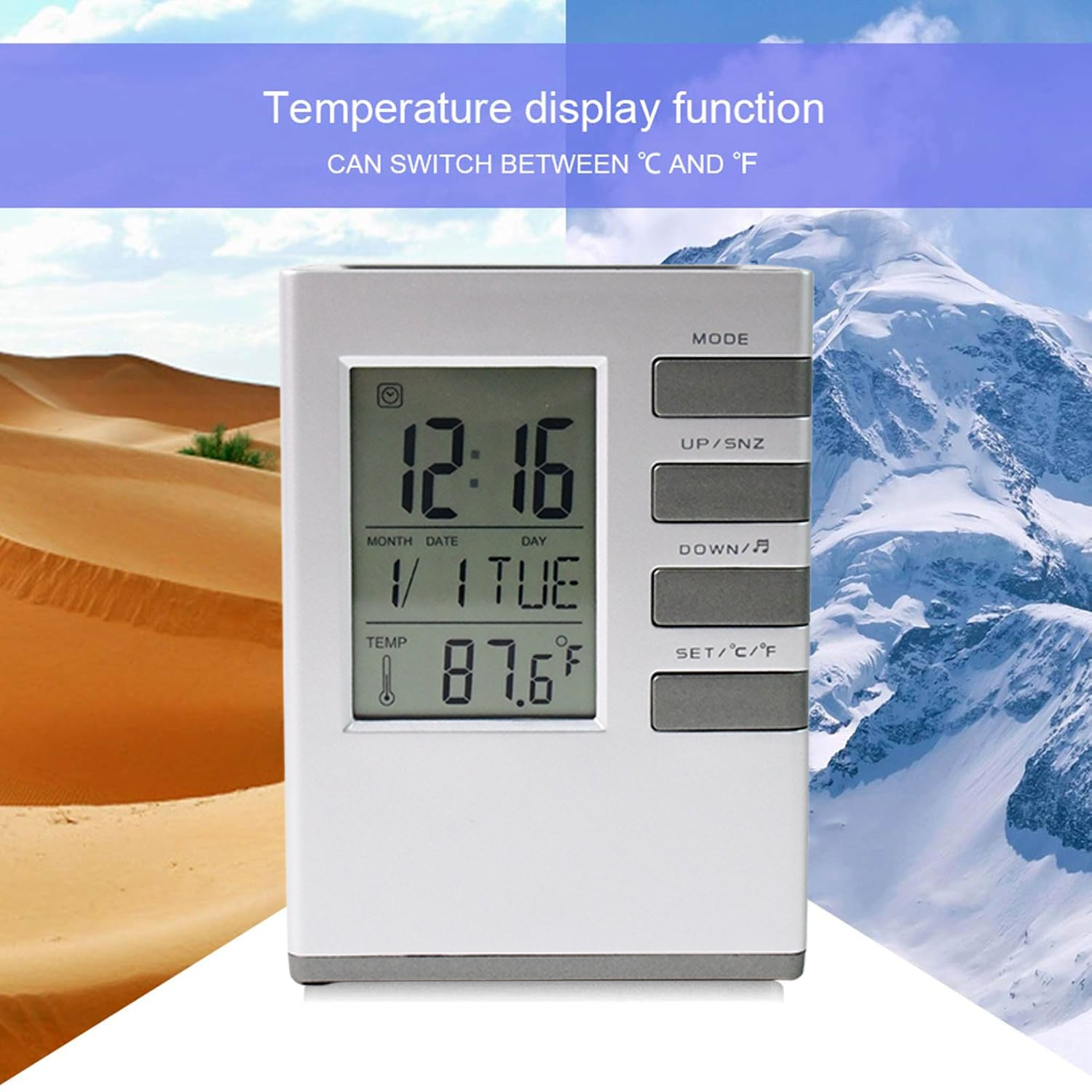 Multifunction Cube Digital Desk Clock with Pen Holder (1 Pc) Multifunction Cube Digital Desk Clock with Pen Holder (1 Pc)